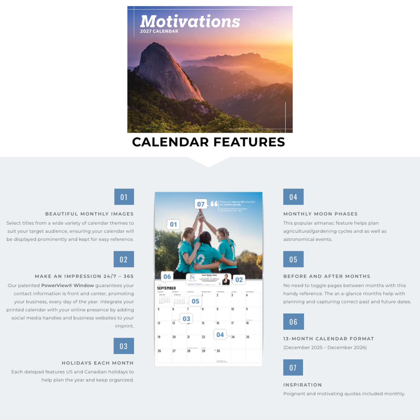 Personalized 2027 Wall Calendars (Deadline to order by 9/20/26)